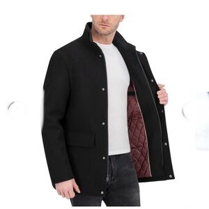 Nautica Men's Black Jacket with Quilted Lining